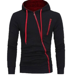 Sudadera con capucha asimétrica con cremallera diagonal de ajuste slim para deporte, venta al por mayor 2026 - Product Image 3