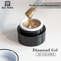 ICE NOVA Gel Diamant de Qualité Supérieure 15g Gel Réfléchissant OEM Logo Personnalisé Vernis Gel UV 3 Étapes Gel Pailleté Diamant Disco pour Ongles