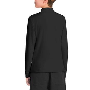 Uniforme Escolar para Niños, Camiseta Negra de Manga Larga para Estudiantes de Primaria, Uso Diario, Mezcla de Poliéster Sólido, Unisex - Product Image 3
