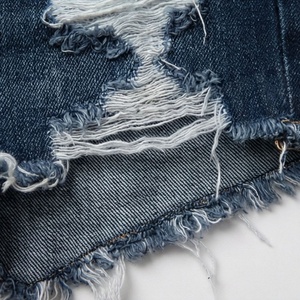 Shorts en jean tendance pour femme, taille mi-haute, respirants, 100 % coton, à volants, avec cordon de serrage, décontractés, couleur personnalisable - Product Image 6