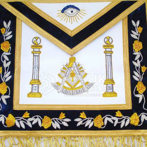 Delantales de masonería de cuero hechos a mano, bordados, ajustables, de diseño refinado y elegante, con broche de seguridad, lavables y personalizables. - Product Image 3