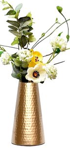 Vases à fleurs en métal, décoration de mariage, style Art Déco, logo gravé, plusieurs couleurs, petite taille, pour table, écologiques, faits à la main, Lavie - Product Image 4