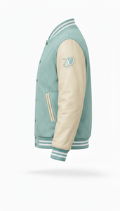 Authentic Winter Varsity <b>Jacket</b> Hooded Eco-Friendly Professional American Style Contrast Sleeves Front Logo - Product Image 2