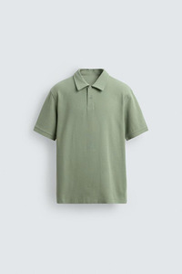 เสื้อโปโลสีเขียวอ่อนคลาสสิกน้ำหนักเบา ป้องกันริ้วรอย แฟชั่นสำหรับผู้ชาย สวมใส่สบาย ระบายอากาศได้ดี ทรงพอดีตัว ทันสมัย เหมาะสำหรับใส่ทุกวัน - Product Image 3