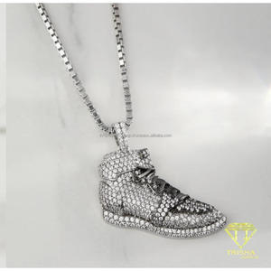 จี้รองเท้าผ้าใบสุดหรู เงินแท้ 925 ประดับเพชรโมอิสซาไนต์ VVS เครื่องประดับฮิปฮอป - Product Image 5