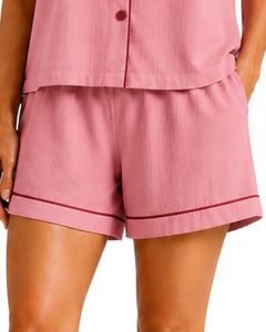 Customized Dusty Pink Women Pajama Set Short Sleeve Button <b>Down</b> Nightwear Soft Breathable Summer Sleepwear Casual Lounge Set - Product Image 6