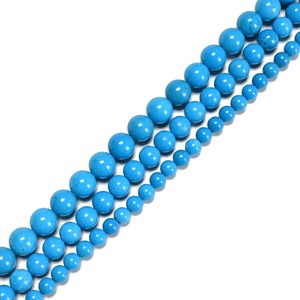 Chaîne de perles rondes lisses bleu turquoise 8 mm 15,5 pouces - Product Image 4