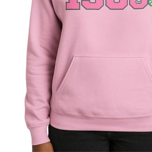 Sudadera con Capucha AKA Light Pink 1908 Ivy, Sudadera de Forro Polar con Gráficos en Verde y Rosa, Unisex, Ropa de Hermandad Griega, OEM ODM - Product Image 3