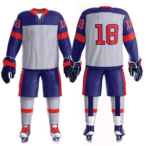 Tenue de hockey sur glace personnalisée, sublimée, respirante, écologique, à séchage rapide, en polyester, pour adultes, OEM - Product Image 3