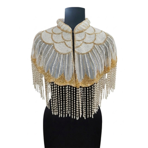 Cape à franges perlées pour femme, collier de cou à pampilles, accessoire de mode pour mariage, soirée, fête - Product Image 1