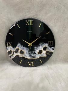 Horloges murales numériques modernes en résine époxy avec motif abstrait pour le salon et la cuisine, décoration intérieure, cadeau d'Inde - Product Image 5