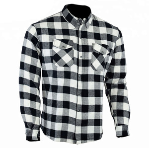 <b>Men's</b> Flannel Motorbike <b>Shirt</b> with Hoodie Breathable Body Protective Yarn Dyed Technique for Motorbike Riding - Product Image 5