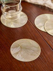Durable Round <b>Metal</b> Coaster Offering Superior Scratch Resistance For Cups Mugs Glasses And Beverage Serving Accessories Daily - Product Image 6