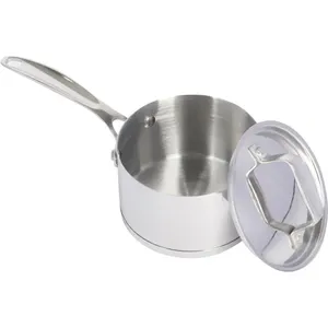 Dependable stainless steel sauce <b>pan</b> with thick base <b>and</b> smooth surface for home cooks boiling soups stews gravies <b>and</b> sauces - Product Image 2