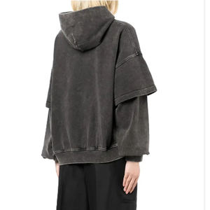 Sudadera con Capucha de Doble Capa para Hombre, Estilo Casual Urbano, Forro Polar Grueso para Invierno, con Logotipo Personalizado, Fabricación OEM ODM - Product Image 3