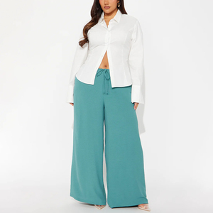 Women High Waist Wide Leg <b>Pants</b> Spring Autumn Female Elegant Flare Trousers Casual Solid Holiday Loose Long <b>Pant</b> New - Product Image 4