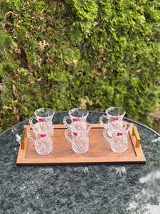 Elegant Wooden Serving Tray With Golden Handle for Arabic Coffee Dates Ramadan Hospitality Islamic Home and Hotel Decoration Use - Product Image 6
