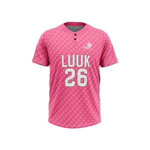 Custom Men's Digital Printed 2 Button Short Sleeve <b>Baseball</b> Jerseys Custom Team Name Logo 100% Breathable Polyester Quick Dry - Product Image 2