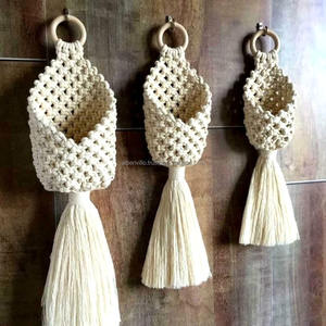 Small Hanging Storage <b>Organizer</b> for Home Cotton Crochet Basket From India-for <b>Toys</b> and Books - Product Image 6