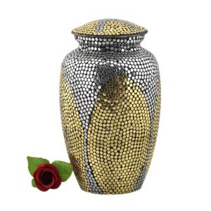 Urna Funeraria de Metal Negro de Lujo al por Mayor, Jarra Conmemorativa con Elegante Textura de Salpicaduras Doradas Antiguas y Diseño con Acabado Esmaltado - Product Image 3