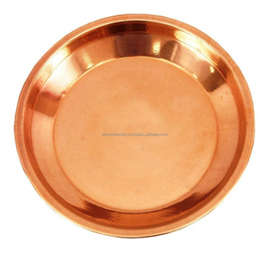 Assiette de culte rituelle en cuivre pur, modèle Thali, pour la Puja, approvisionnement en gros - Product Image 4