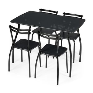 Juego de Mesa de Comedor de 5 Piezas con 4 Sillas y Respaldos para Restaurantes - Product Image 4