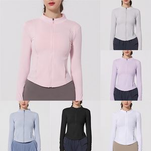 เสื้อโยคะแบบสวมใส่สบาย ทรงปกติ ตัดเย็บด้วยระบบอัตโนมัติ แจ็คเก็ตซิปยาว ทรงเข้ารูปสำหรับออกกำลังกาย แขนยาว - Product Image 4
