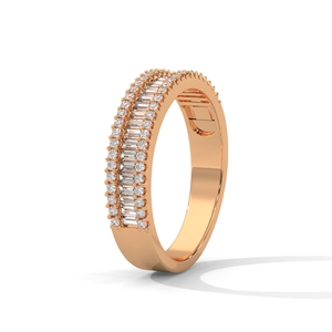 Anillo de Diamante Cultivado en Laboratorio con Corte Esmeralda en Oro Rosa de Lujo para Regalo de Aniversario de Bodas y Uso Diario - Product Image 1