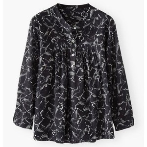 Blusa de Algodón Tejido con Diseño Floral de Última Tendencia para Mujer, Top de Verano de Manga Larga con Cuello en V, Túnica con Botones, Decoración Boho - Product Image 5