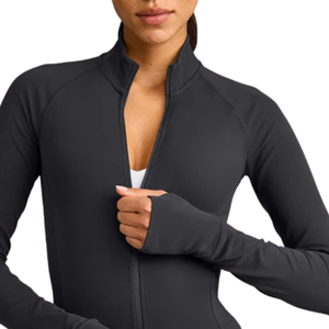 Premium Quality Lightweight Zipper Front Logo Jogging <b>Jacket</b> Women Regular Fit Anti-UV Breathable Quick Dry Outdoor Fitness <b>Yoga</b> - Product Image 3