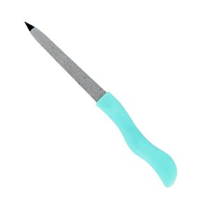 Teal Curved Banana Shaped <b>Nail</b> <b>File</b> for Cuticle Area Prep Ergonomic Design for Easy Grip Metal Sapphire Steel - Product Image 2