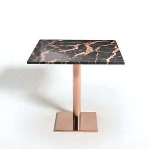 <span class=keywords><strong>Table</strong></span> de restaurant carrée avec plateau <span class=keywords><strong>en</strong></span> <span class=keywords><strong>marbre</strong></span> blanc <span class=keywords><strong>et</strong></span> base <span class=keywords><strong>en</strong></span> <span class=keywords><strong>fonte</strong></span> noire, <span class=keywords><strong>table</strong></span> de café, bistro, café commercial - Product Image 5