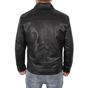 Performance Mens Leather Fashion <b>Jacket</b> Water Resistant Coating Leather Material Breathable Windbreaker Style Outerwear - Product Image 2