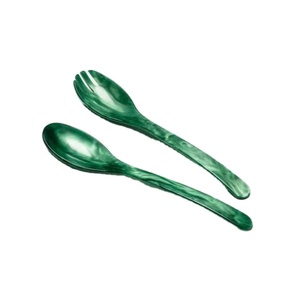 Servidores de Ensalada de Estilo Clásico para Uso Diario, Cuchara y Tenedor Hechos a Mano de Resina de Grado Alimenticio con Remolinos Coloridos Estilo Fruta - Product Image 1