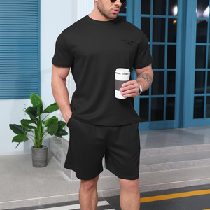 Conjunto de Pantalones Cortos Deportivos de Verano para Hombre, Diseño Personalizado Informal, 2 Piezas, Ropa Deportiva para Correr, Gimnasio, Traje Deportivo, Ropa de Verano - Product Image 3