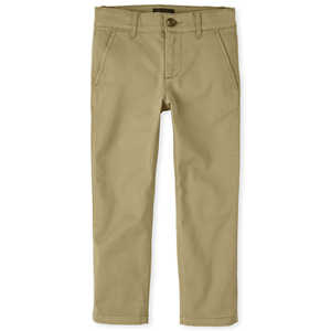 Pantalones de Uniforme Escolar Color Caqui, Estilo Universitario, de Pierna Recta para Estudiantes Niños y Niñas, Pantalones Largos Casuales - Product Image 1