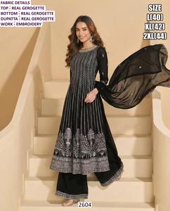 Kala Rang Sutra Bhandhani Georgette Women's Traditional Floor-Length Quick Dry Kurta/<b>Kurti</b> Party Festive Set - Product Image 1