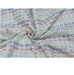 Tela de Rayón Bordada Ecológica y Elegante, Suave, Ligera y Transpirable para Vestidos Kurtis, Camisas y Ropa de Moda para Niñas - Product Image 1