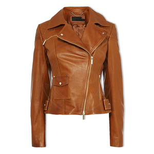 High Quality Women Leather Motorcycle Biker <b>Jacket</b> Premium Fashion Outerwear Contemporary Slim Fit Design Custom Logo - Product Image 4