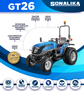 Le Sonalika GT 26 4WD est un tracteur compact de 26 CV. Il possède un moteur 3 cylindres de 1318 cm³ - Product Image 5