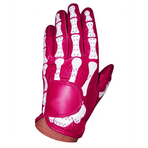SAAR INDUSTRIES High Quality Pink <b>Skeleton</b> Print Genuine Cabretta Leather Non-Slip Golf Gloves <b>Full</b> Finger Left Hand Unisex Hook - Product Image 5