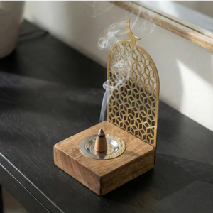 Brûleur à encens Mabkhara en bois de luxe avec écran métallique islamique, brûleur à encens Oud pour la décoration de la maison, brûleur à encens chinois - Product Image 4