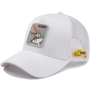 Bugs Bunny Embroidered Mesh Trucker <b>Hat</b> 6-Panel Adjustable Unisex Casual Cap Spring <b>Summer</b> Style - Product Image 2