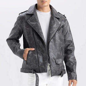 Service OEM, Vente en ligne, Blouson en cuir pour homme, enduit, style vintage, écologique, design personnalisé, fermeture éclair frontale - Product Image 1