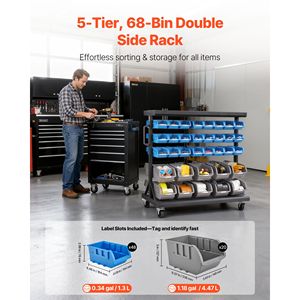 Carrello Portautensili a 68 Scomparti - Organizzatore Mobile a 5 Livelli a Doppio Lato con Ruote - Product Image 2