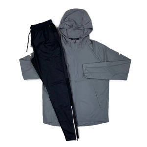 Ensemble de vêtements de sport décontractés pour homme avec logo personnalisé, 2 pièces, couleur unie, sweat-shirt à col rond et pantalon de survêtement pour l'hiver - Product Image 4