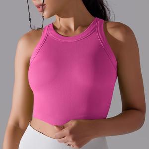 Camiseta sin mangas personalizada para mujer, camiseta básica con cuello redondo, camiseta sexy con relleno, camiseta sin mangas de verano para mujer - Product Image 1