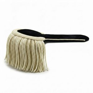 Épaulettes décoratives dorées à franges cérémonielles avec détails brodés en fil de bouillon pour uniformes formels et défilés - Product Image 6