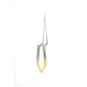 Instruments chirurgicaux cardiaques de qualité supérieure en acier inoxydable, micro-ciseaux Yasargil à baïonnette, 195 mm, droits et courbés - Product Image 3