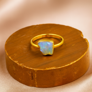 Natural Raw Ethiopian <b>Opal</b> <b>Ring</b> 925 Sterling Silver <b>Ring</b> Rose Gold Plated Yellow Gold Plated Gemstone <b>Ring</b> Handmade Minimalist - Product Image 1